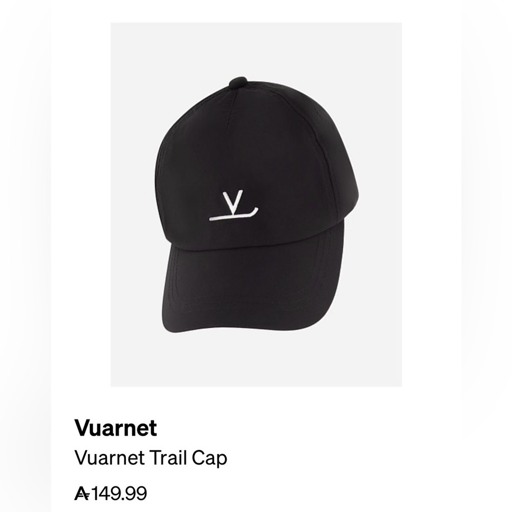 NWT Vuarnet Classic Black Cap with White Embroidery - Picture 5 of 5